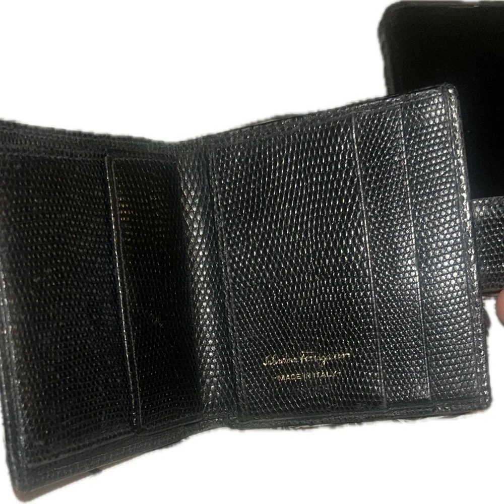 Salvatore Ferragamo Black Vara Bow Leather Wallet